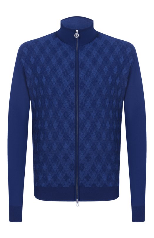 Кардиган из хлопка и шелка Stefano Ricci K414017R30/F26268 Синий K414017R30/F26268