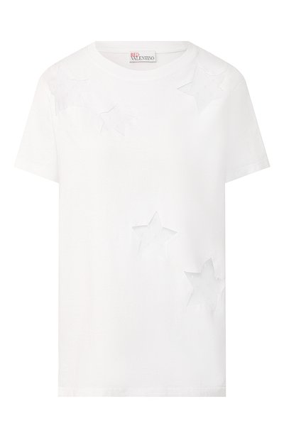 Женская хлопковая футболка REDVALENTINO, арт. RR3MG01D/NWP