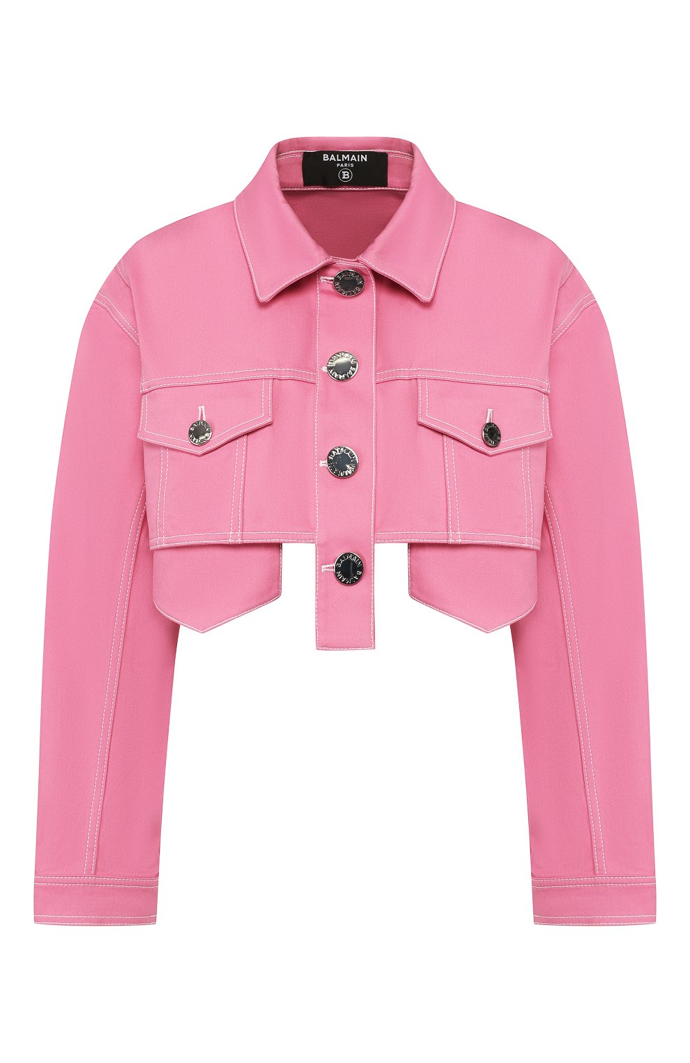 Джинсовая куртка BALMAIN розового цвета по цене 118500 руб., арт. TF08122/D022, фото 1 Джинсовая куртка BALMAIN, арт. TF08122/D022, фото 1