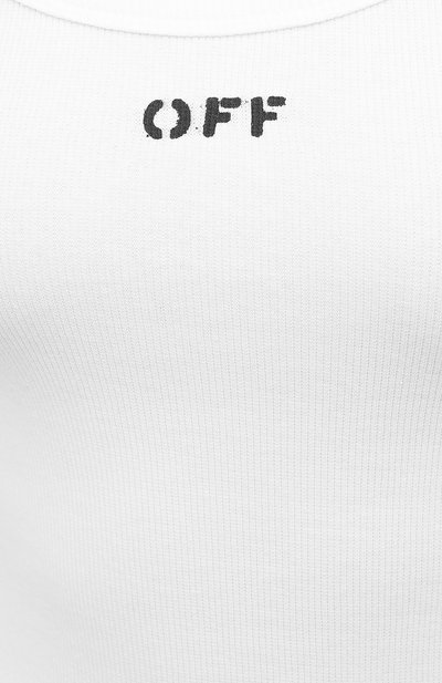 Хлопковая майка OFF-WHITE белого цвета по цене 27150 руб., арт. 0WAD072S21JER001, фото 5 Хлопковая майка OFF-WHITE, арт. 0WAD072S21JER001, фото 5