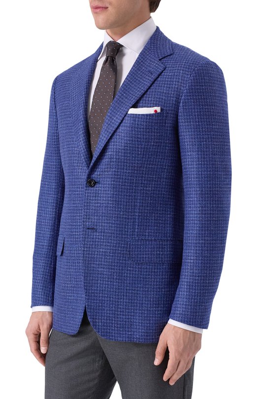 Пиджак из шерсти и кашемира Kiton UG81K0639E01 Синий  UG81K0639E01 Фото 4