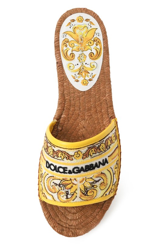 Текстильные шлепанцы Dolce & Gabbana CE0148/AV804 Жёлтый  CE0148/AV804 Фото 6