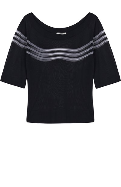 Полупрозрачный топ прямого кроя с круглым вырезом FENDI, арт. FZZ906/SYM, фото 1