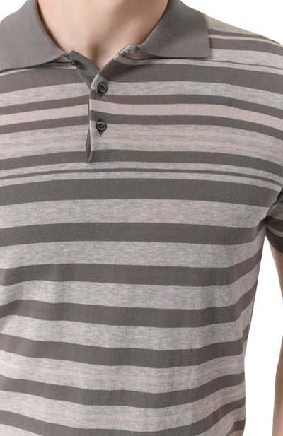 Поло из хлопка и шелка CORNELIANI, арт. 25M524-2525106, фото 5