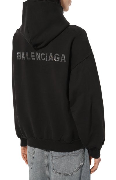 Хлопковое худи BALENCIAGA, арт. 767877/TQVY1, фото 4