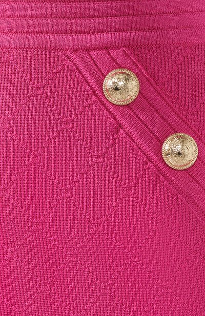 Юбка из вискозы BALMAIN фуксия цвета по цене 82800 руб., арт. SF14215/K462, фото 5 Юбка из вискозы BALMAIN, арт. SF14215/K462, фото 5