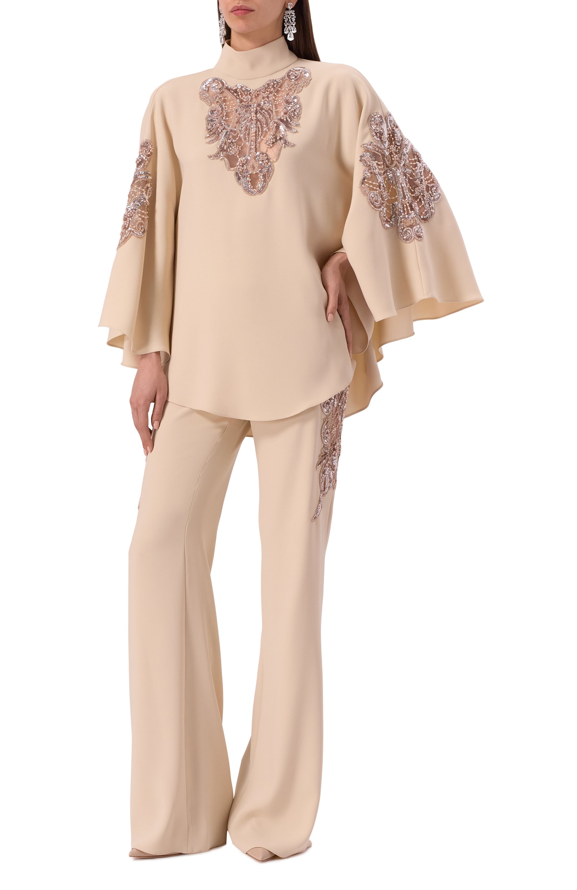 Блузка с отделкой пайетками ZUHAIR MURAD, арт. RBL25034/CRCA010, фото 2