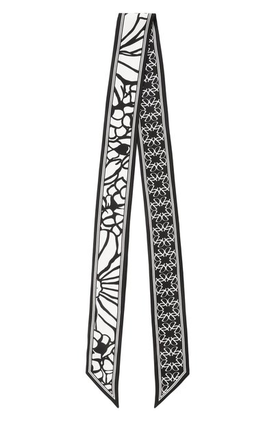 Шелковый шарф-твилли ELIE SAAB черно-белого цвета по цене 12850 руб., арт. SE5120ST756, фото 4 Шелковый шарф-твилли ELIE SAAB, арт. SE5120ST756, фото 4