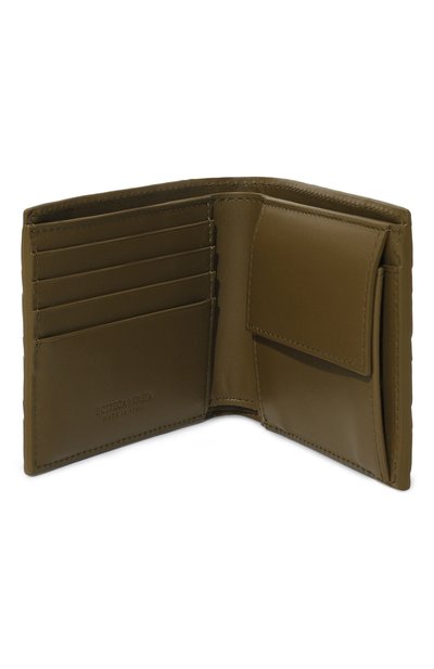 Кожаное портмоне BOTTEGA VENETA хаки цвета по цене 61550 руб., арт. 749412/VCPQ4, фото 3 Кожаное портмоне BOTTEGA VENETA, арт. 749412/VCPQ4, фото 3