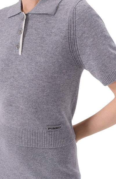 Поло из шерсти и кашемира PINKO серого цвета по цене 17700 руб., арт. 105450/A2Q9, фото 5 Поло из шерсти и кашемира PINKO, арт. 105450/A2Q9, фото 5