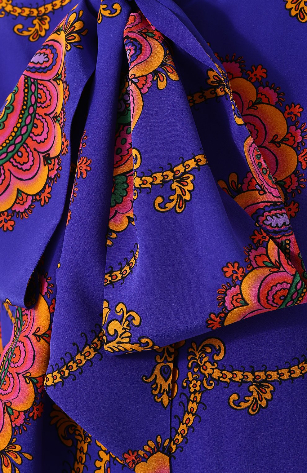 Шелковая блуза с воротником аскот и принтом GUCCI, арт. 467085/ZKP46, фото 5