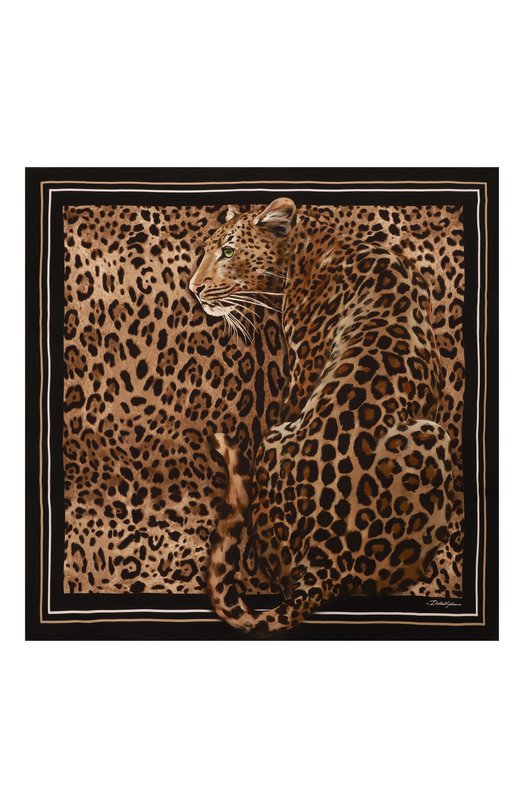 Шелковый платок Dolce & Gabbana FN090R/GDCUV Леопардовый  FN090R/GDCUV Фото 3