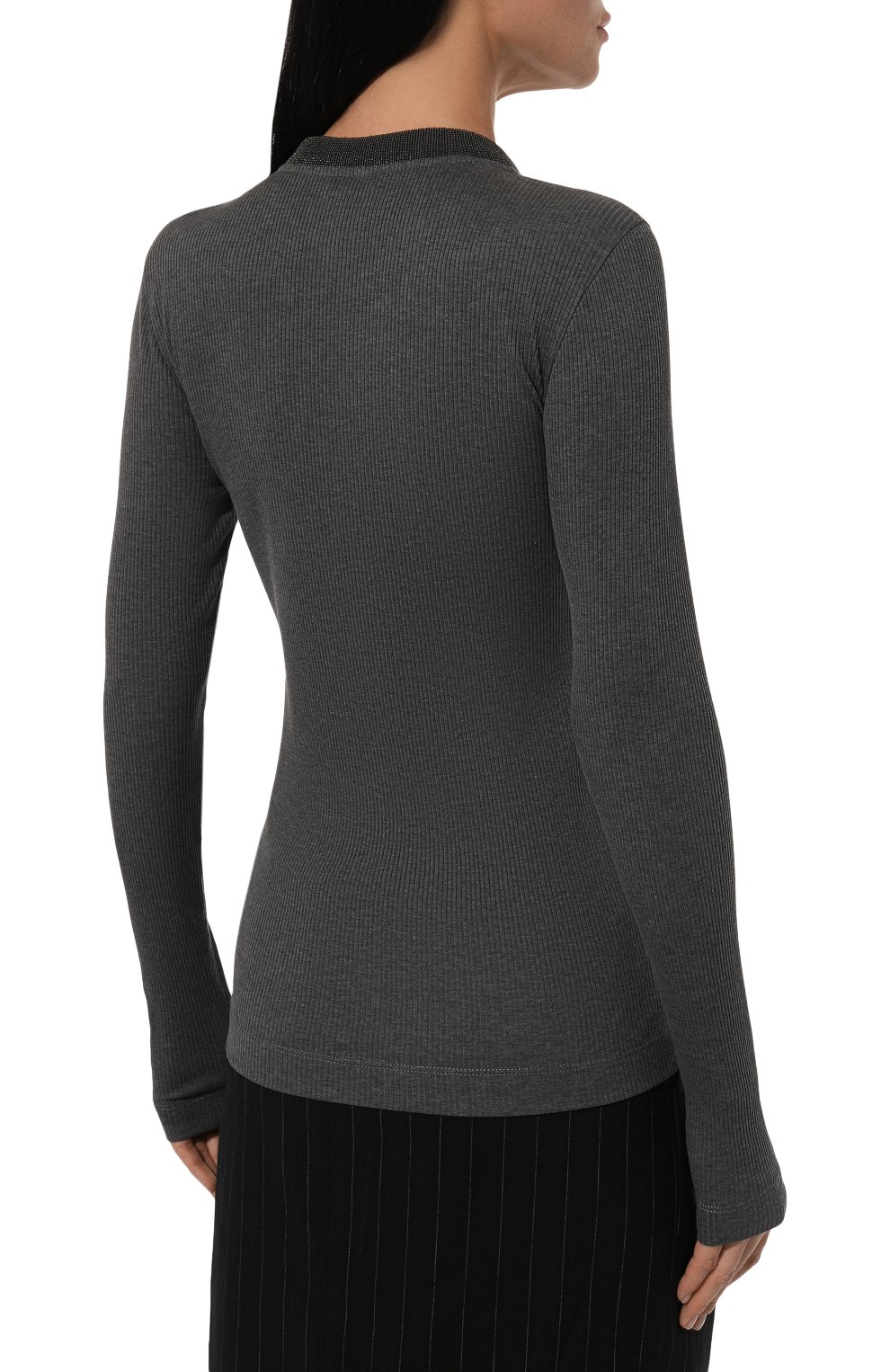 Хлопковый лонгслив BRUNELLO CUCINELLI, арт. MP902HR320, фото 4