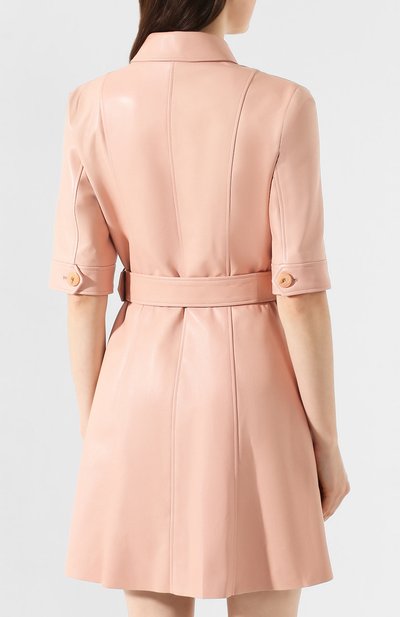 Кожаное платье DROME розового цвета по цене 141000 руб., арт. DPDA356P/D1098P, фото 4 Кожаное платье DROME, арт. DPDA356P/D1098P, фото 4