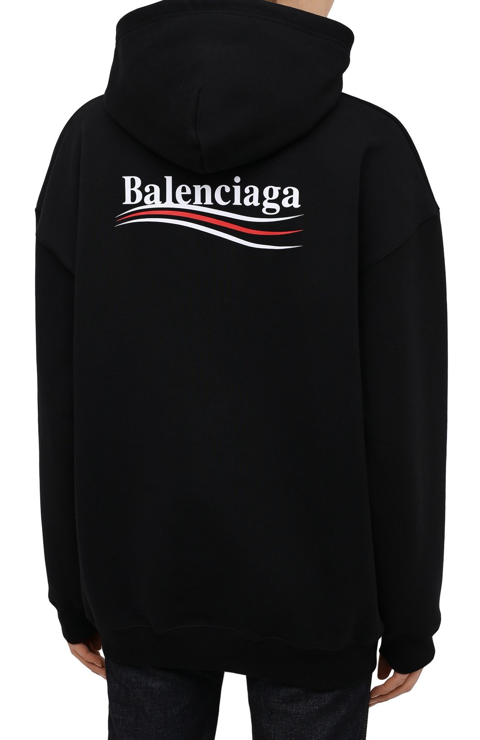 Хлопковое худи BALENCIAGA черного цвета по цене 78500 руб., арт. 578135/TIV53, фото 4 Хлопковое худи BALENCIAGA, арт. 578135/TIV53, фото 4