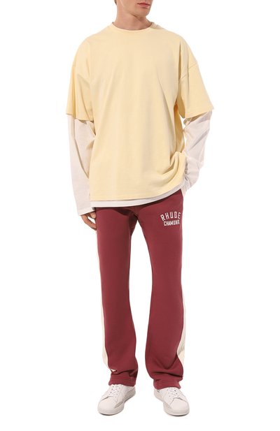 Хлопковые брюки RHUDE красного цвета по цене 76100 руб., арт. RHPF24SP01320, фото 2 Хлопковые брюки RHUDE, арт. RHPF24SP01320, фото 2