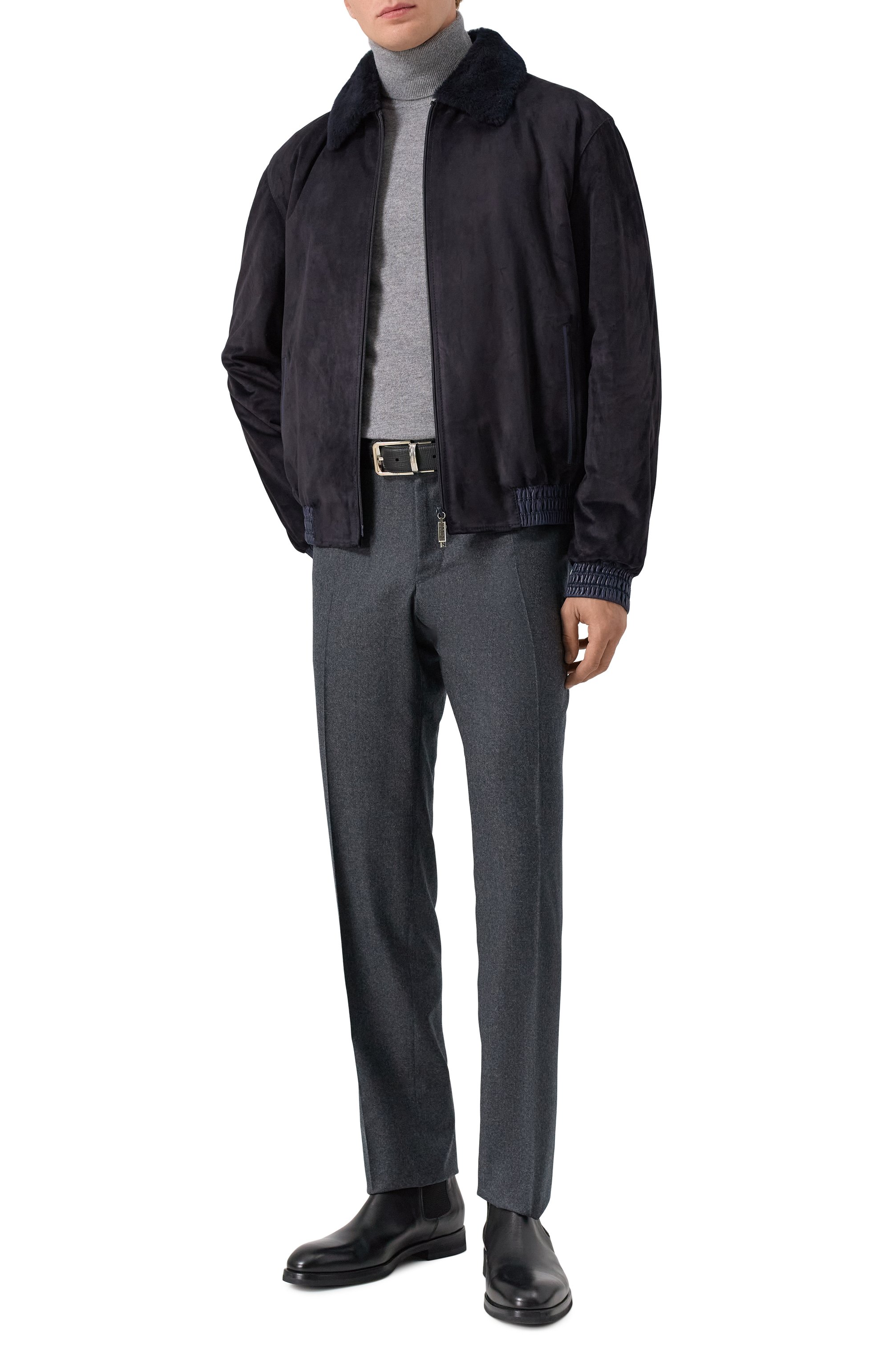 Замшевый бомбер с воротником из овчины ZILLI, арт. AHIKH3M1008VFRI00, фото 2