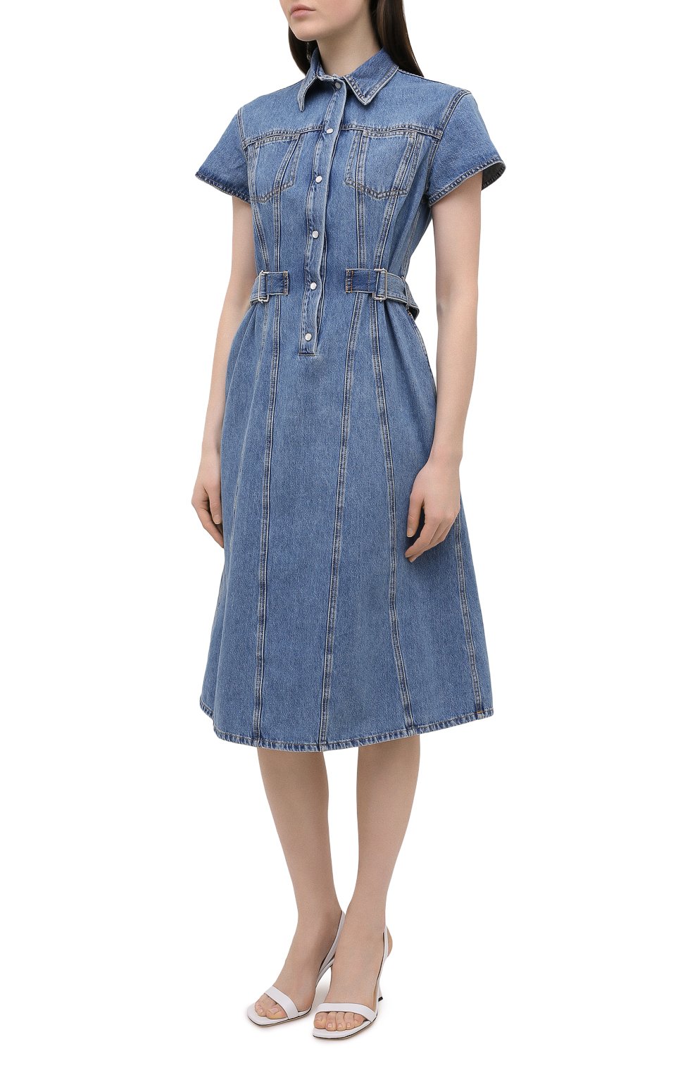 Джинсовое платье MSGM синего цвета по цене 49250 руб., арт. 3041MDA40L 217280, фото 3 Джинсовое платье MSGM, арт. 3041MDA40L 217280, фото 3