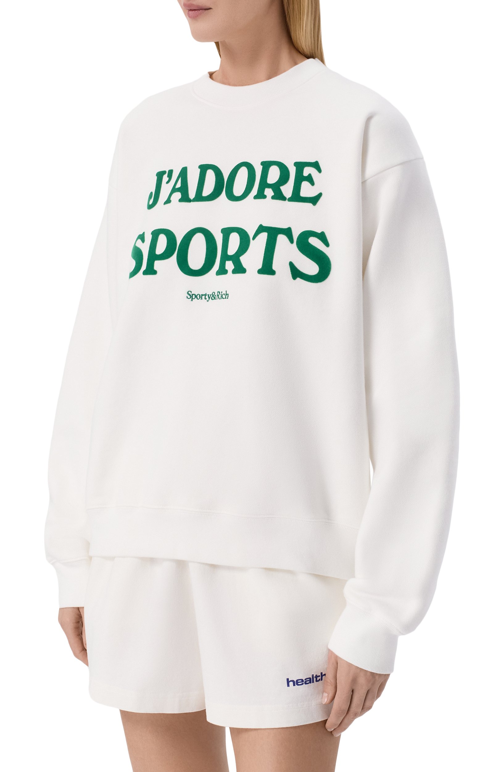 Хлопковый свитшот SPORTY AND RICH, арт. ST09873702WH01, фото 3