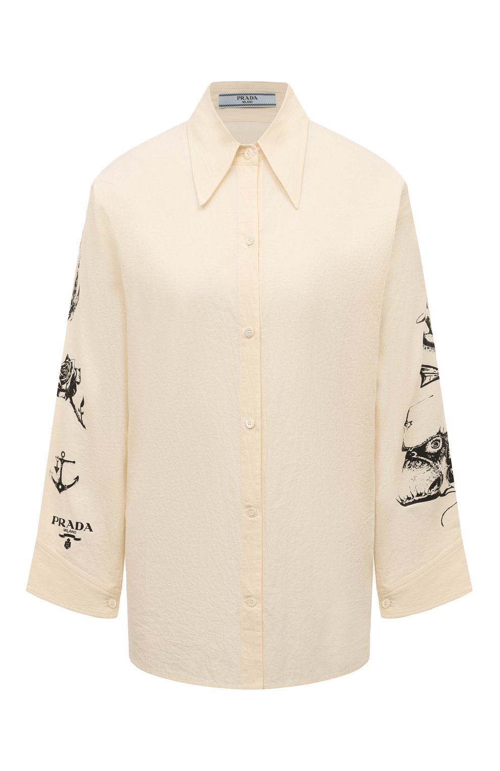 Хлопковая рубашка PRADA, арт. P460F-10M6-F0304-221, фото 1
