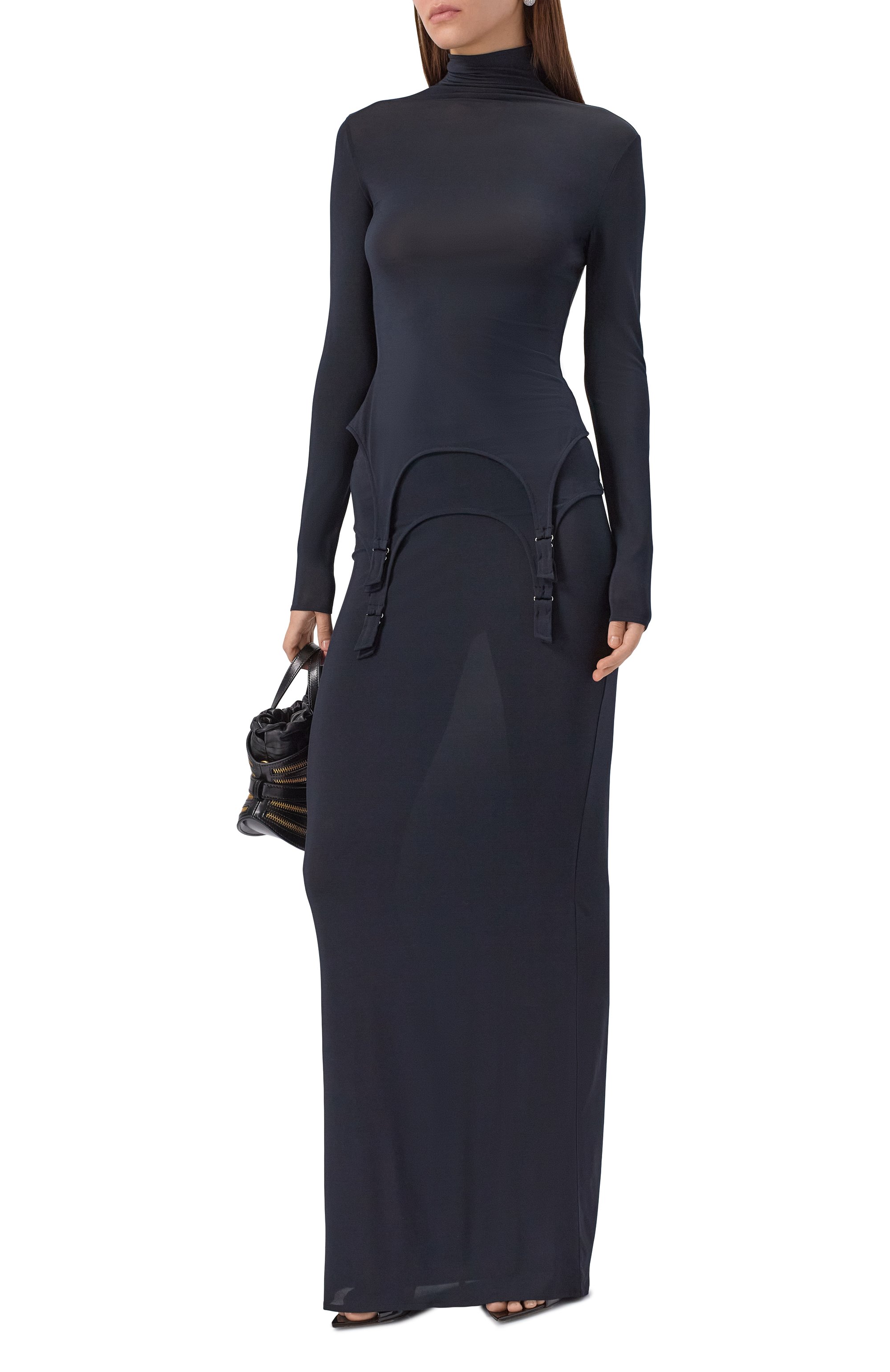 Юбка из вискозы JEAN PAUL GAULTIER темно-синего цвета по цене 82700 руб., арт. 25/04-W-SK022/J025, фото 2 Юбка из вискозы JEAN PAUL GAULTIER, арт. 25/04-W-SK022/J025, фото 2