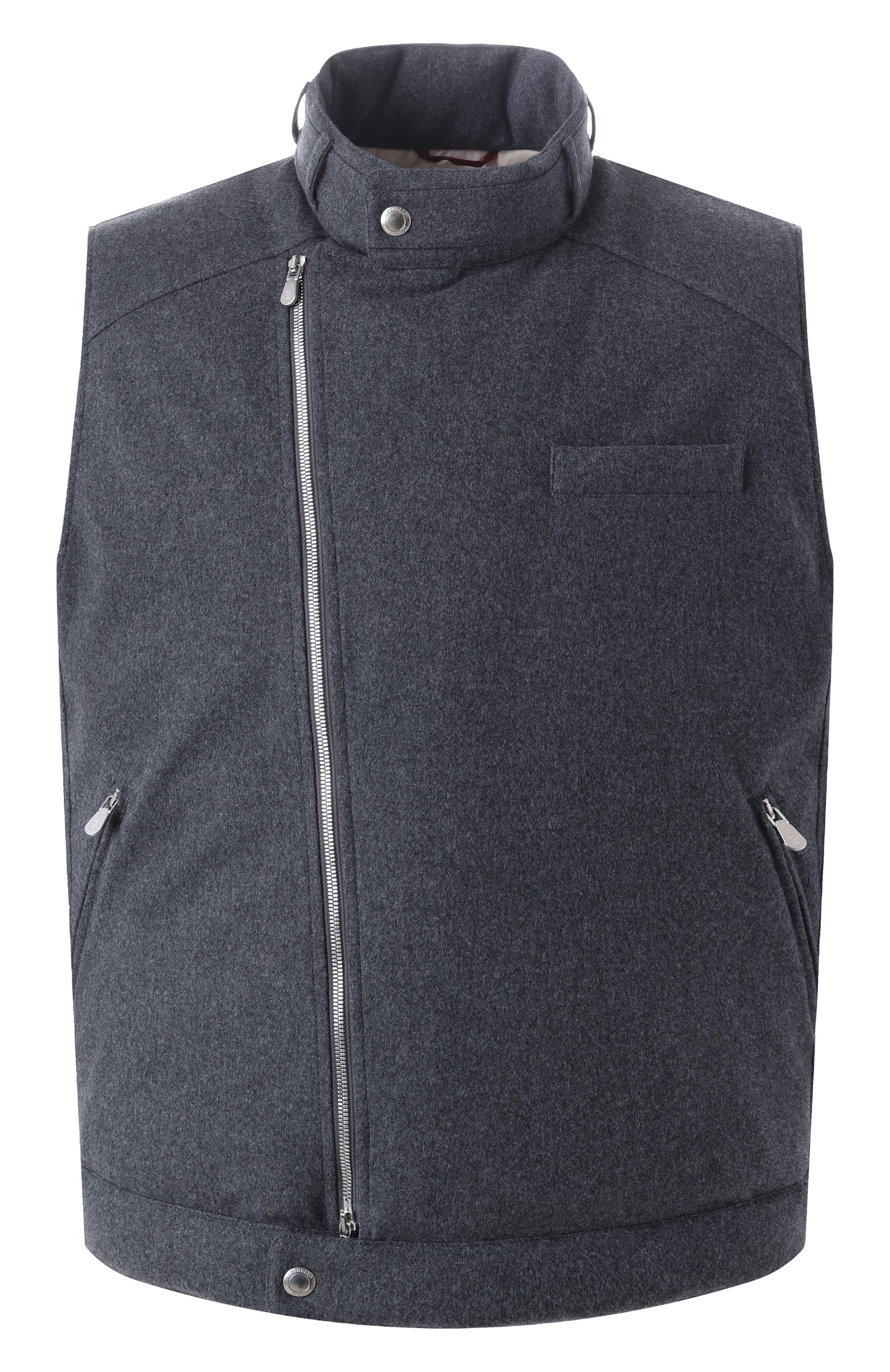 Шерстяной жилет BRUNELLO CUCINELLI темно-серого цвета по цене 410000 руб., арт. MM4631786, фото 1 Шерстяной жилет BRUNELLO CUCINELLI, арт. MM4631786, фото 1
