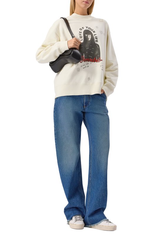 Хлопковый свитшот DOMREBEL Y0UR L0VE SWEATSHIRT Кремовый  Y0UR L0VE SWEATSHIRT Фото 2