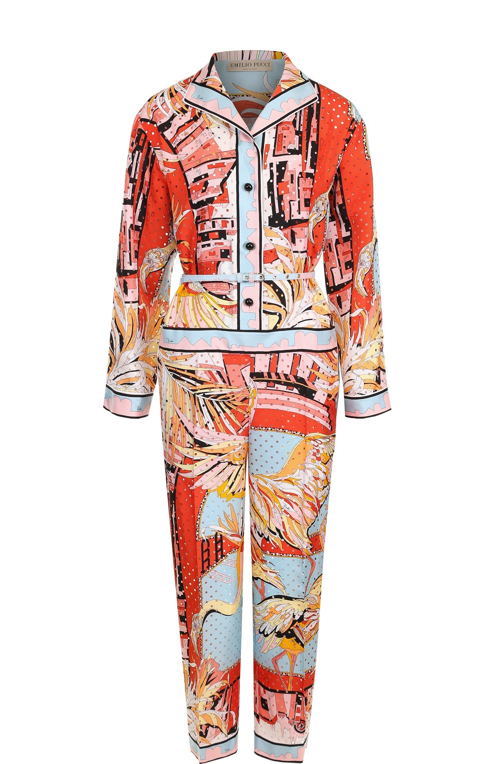 Шелковый комбинезон с принтом и поясом EMILIO PUCCI, арт. 82RI11/82731, фото 1