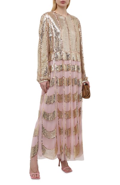 Платье с пайетками VALENTINO золотого цвета по цене 1815000 руб., арт. VB3VAVA51ED, фото 2 Платье с пайетками VALENTINO, арт. VB3VAVA51ED, фото 2