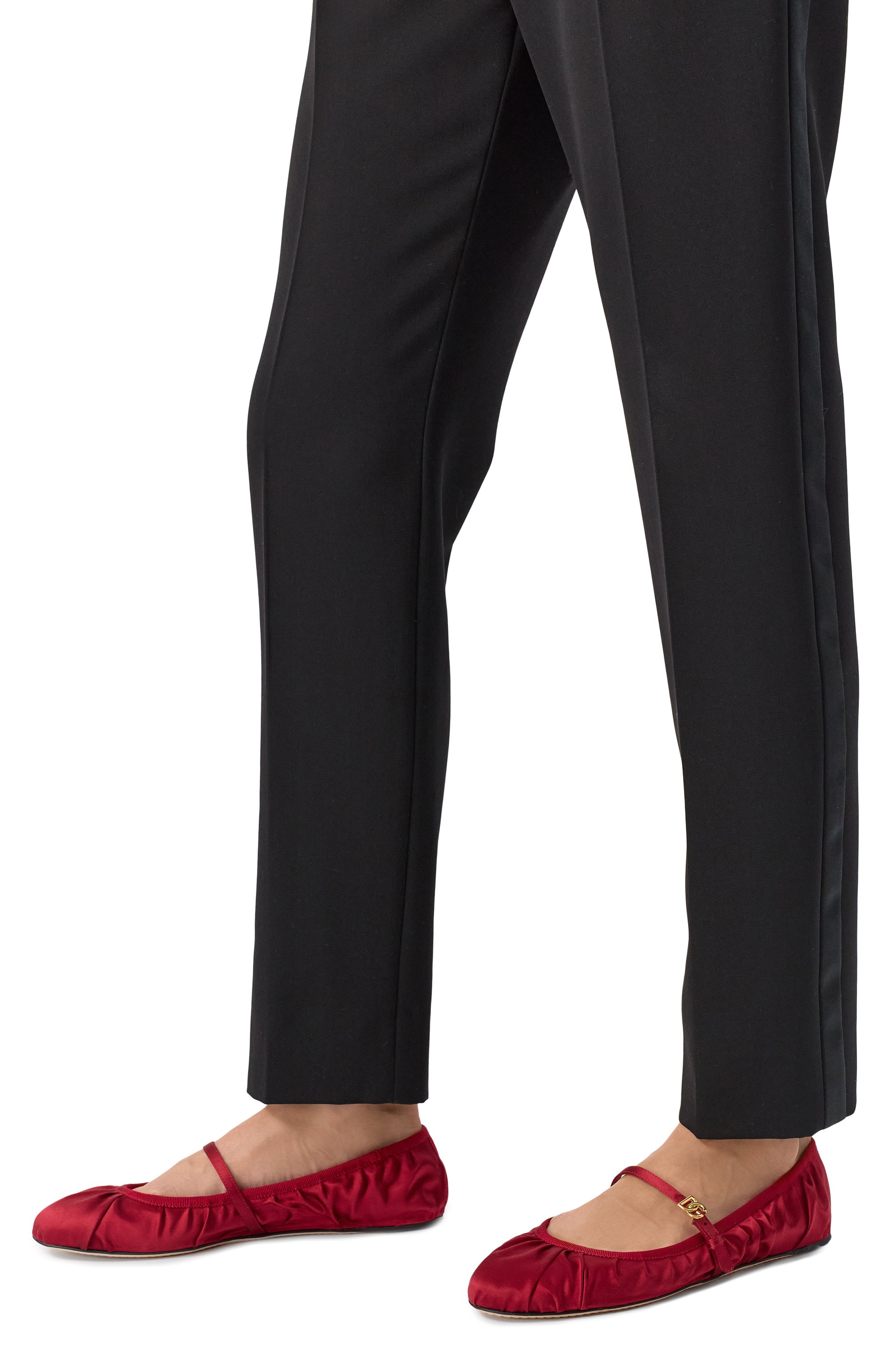 Текстильные балетки vally DOLCE & GABBANA красного цвета по цене 85650 руб., арт. CB0257/AD160, фото 3 Текстильные балетки vally DOLCE & GABBANA, арт. CB0257/AD160, фото 3