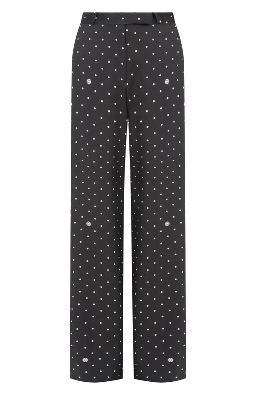 Брюки из вискозы и шелка Elie Saab P0170PR26/CD024 Чёрно-белый P0170PR26/CD024