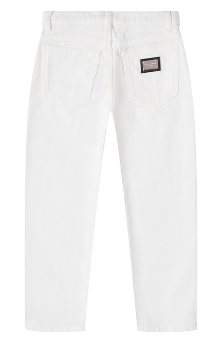 Детские джинсы DOLCE & GABBANA белого цвета, арт. L42F75/LDC32/2-6 | Фото 2 (Нос: Не проставлено; Материал сплава: Проставлено)