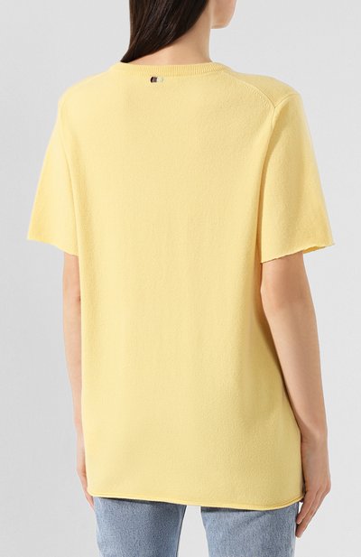 Кашемировая футболка EXTREME CASHMERE желтого цвета по цене 29700 руб., арт. 064/TSHIRT, фото 4 Кашемировая футболка EXTREME CASHMERE, арт. 064/TSHIRT, фото 4