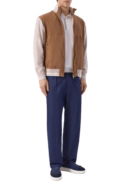 Хлопковые брюки KITON темно-синего цвета по цене 89800 руб., арт. UPKN099K0712H, фото 2 Хлопковые брюки KITON, арт. UPKN099K0712H, фото 2