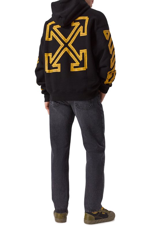 Хлопковое худи Off-White 0MBB085S25FLE00J Чёрный  0MBB085S25FLE00J Фото 2