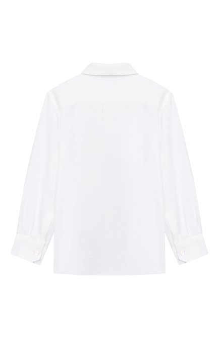 Детская льняная рубашка DOLCE & GABBANA белого цвета, арт. L42S70/G7YEA/8-14 | Фото 2 (Материал внешний: Лен; Рукава: Длинные; Стили: Классический; Региональные ограничения белый список (Axapta Mercury): RU; Ростовка одежда: 10 - 11 лет | 140 - 146см, 12 лет | 152 см, 8 лет | 128 см)