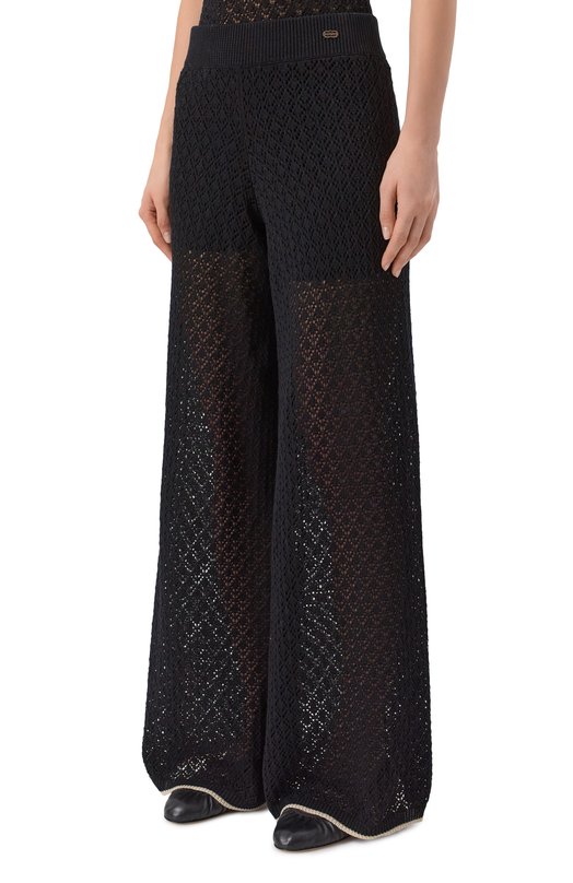 Хлопковые брюки Agnona K711030E/7C080PE Чёрный  K711030E/7C080PE Фото 3