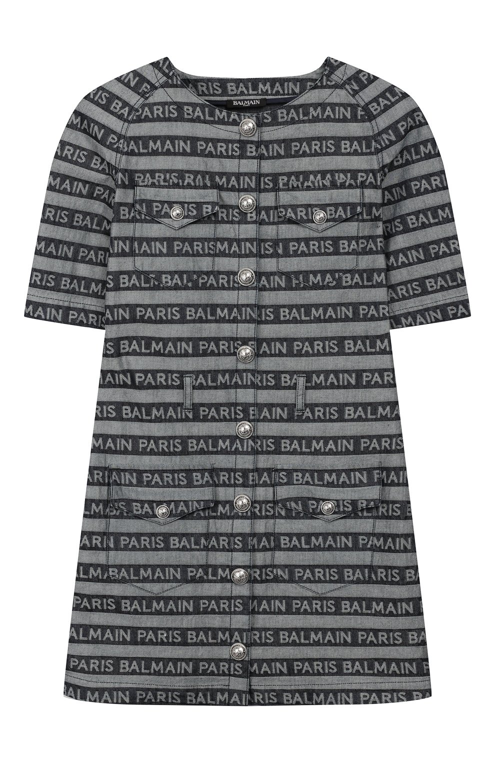 Хлопковое платье BALMAIN синего цвета по цене 48400 руб., арт. 6L1161/LC060/12-16, фото 1 Хлопковое платье BALMAIN, арт. 6L1161/LC060/12-16, фото 1