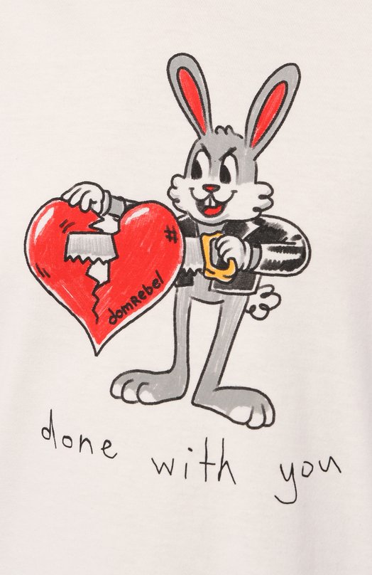 Хлопковая футболка DOMREBEL BREAKUP/T-SHIRT Белый  BREAKUP/T-SHIRT Фото 5