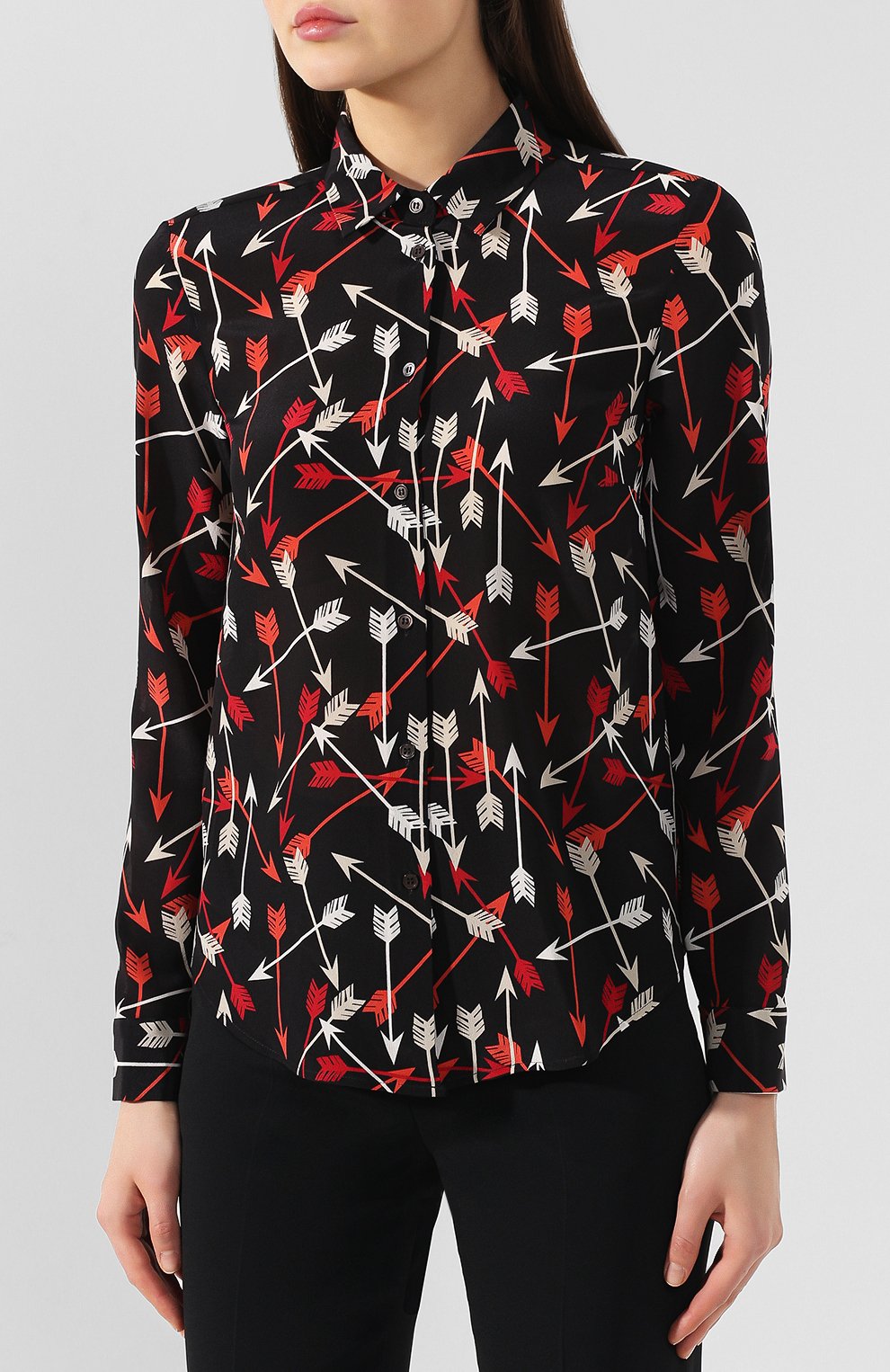 Шелковая рубашка REDVALENTINO разноцветного цвета по цене 39300 руб., арт. SR3ABA97/49S, фото 3 Шелковая рубашка REDVALENTINO, арт. SR3ABA97/49S, фото 3