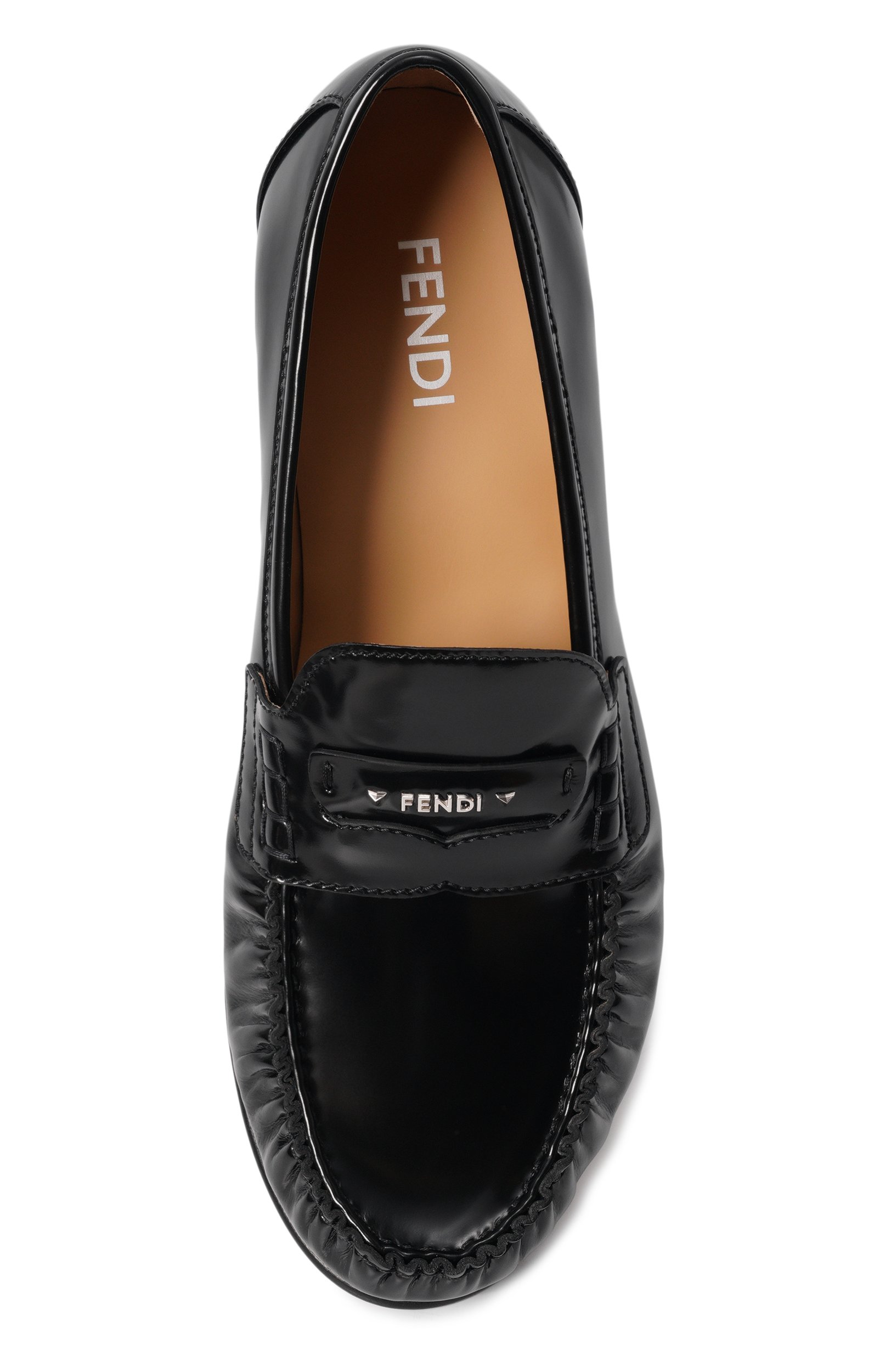 Кожаные пенни-лоферы scrunch FENDI черного цвета по цене 122500 руб., арт. 7D1996/69F, фото 5 Кожаные пенни-лоферы scrunch FENDI, арт. 7D1996/69F, фото 5