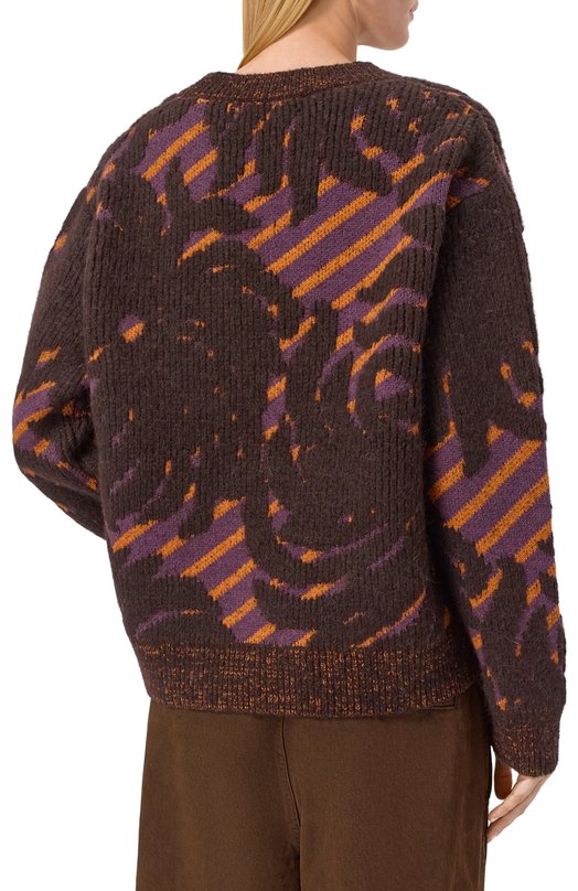Шерстяной свитер Dries Van Noten 252-011254-2725 Коричневый  252-011254-2725 Фото 4