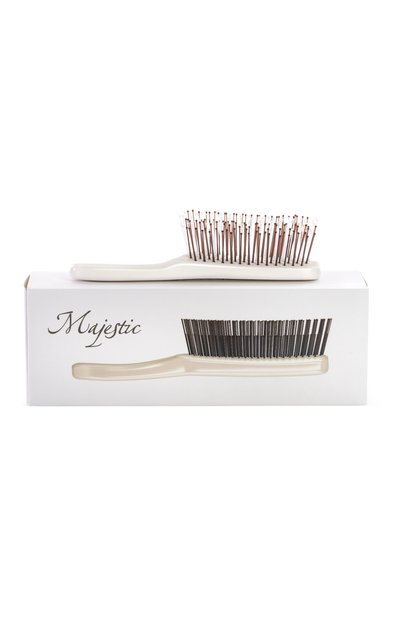 Женская мини-расческа scalp brush 284 зубца, оттенок белый жемчуг  MAJESTIC, арт. 4564631504970
