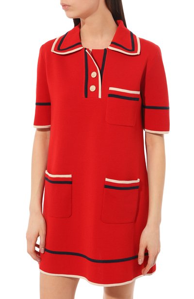 Платье из хлопка и шелка GUCCI, арт. 661678 XKBSK, фото 3