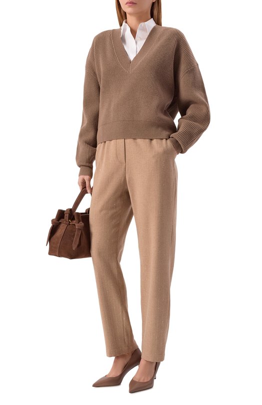 Брюки из шерсти и вискозы Antonelli Firenze N8630P/801D Бежевый  N8630P/801D Фото 2