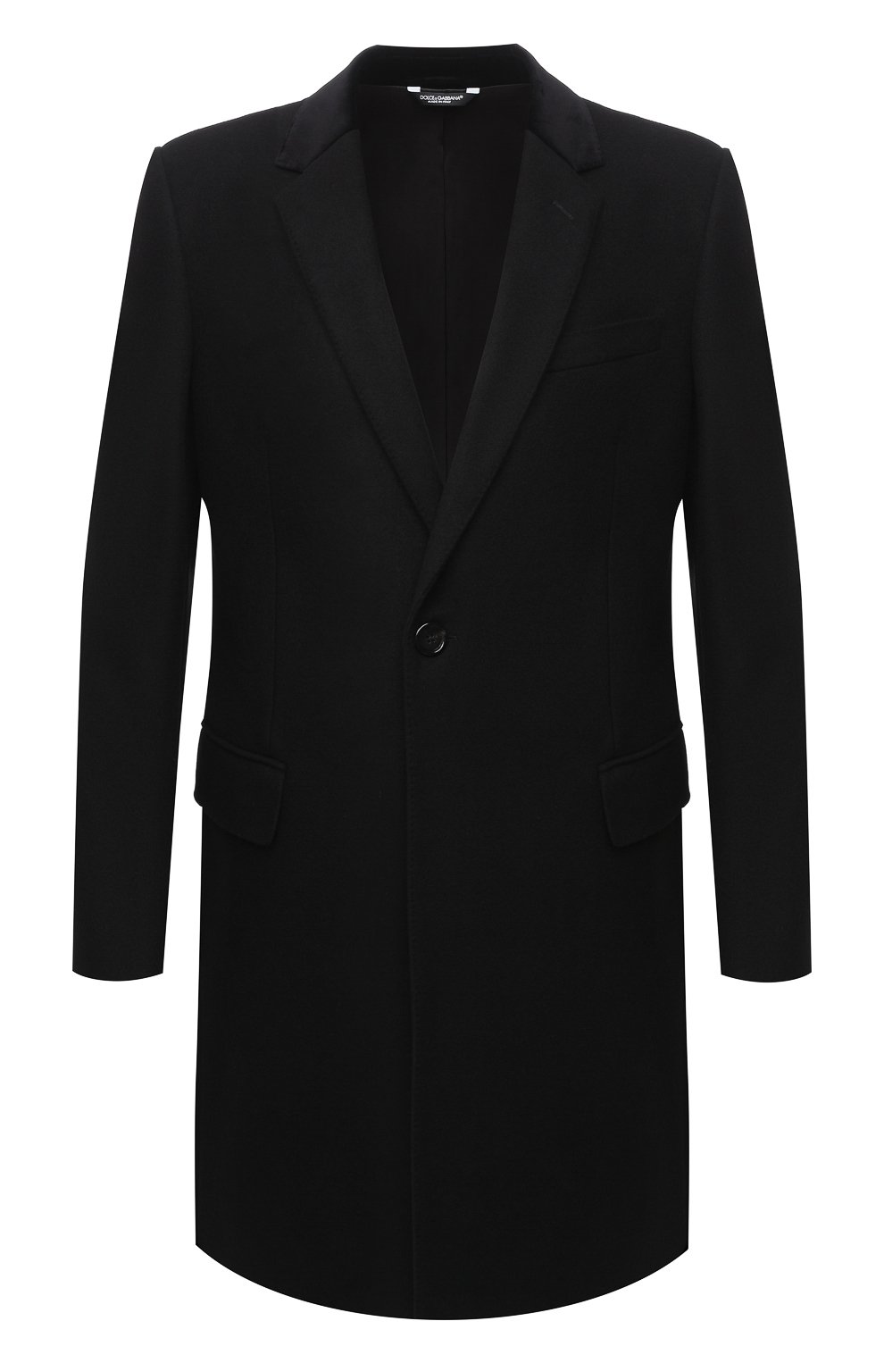 Шерстяное пальто DOLCE & GABBANA черного цвета по цене 239500 руб., арт. G007ST/HUMJ2, фото 1 Шерстяное пальто DOLCE & GABBANA, арт. G007ST/HUMJ2, фото 1