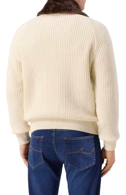 Шерстяной кардиган Paul&Shark 15311243 Кремовый  15311243 Фото 4