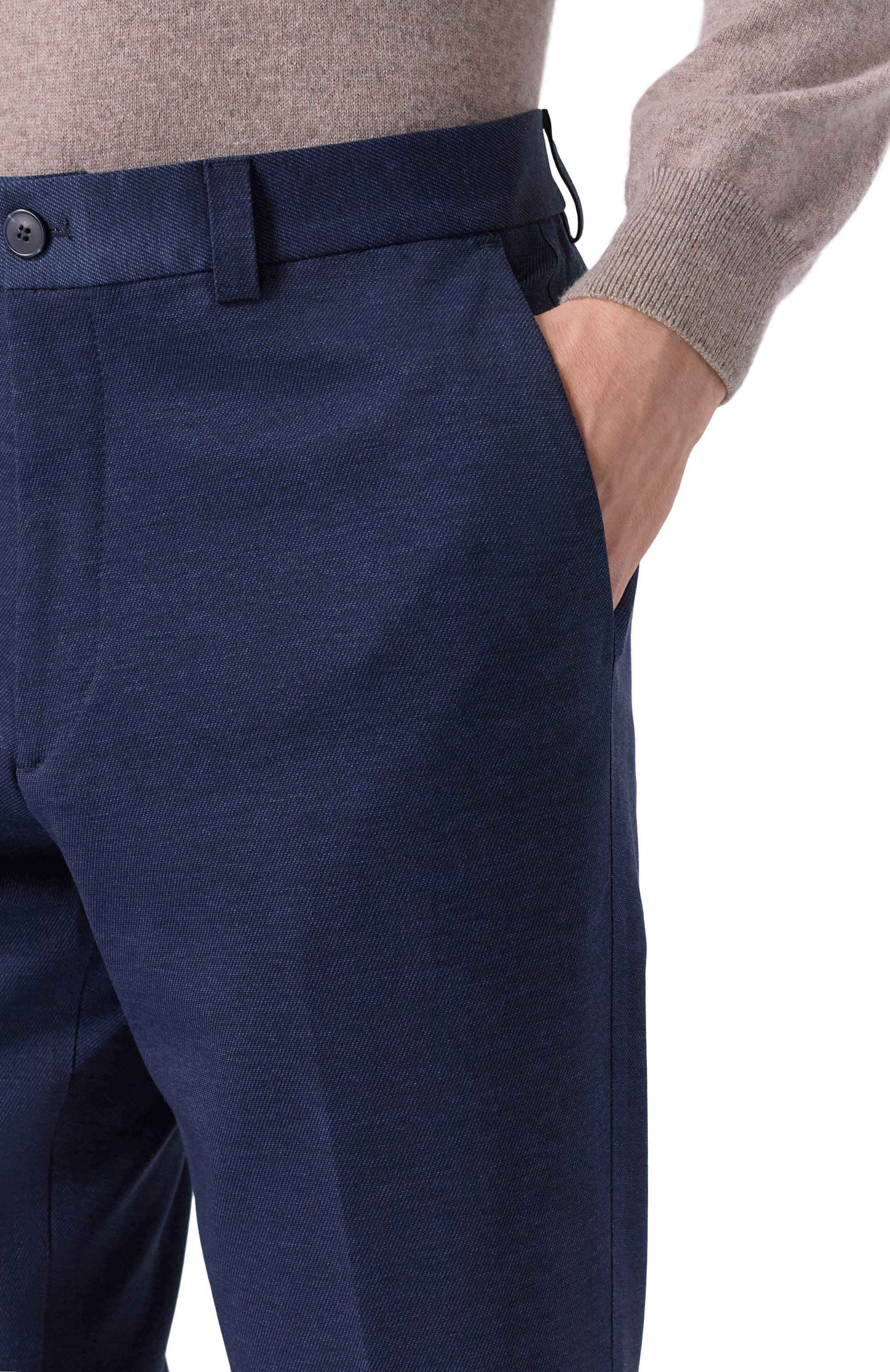 Брюки HUGO темно-синего цвета по цене 19950 руб., арт. 50544601, фото 5 Брюки HUGO, арт. 50544601, фото 5