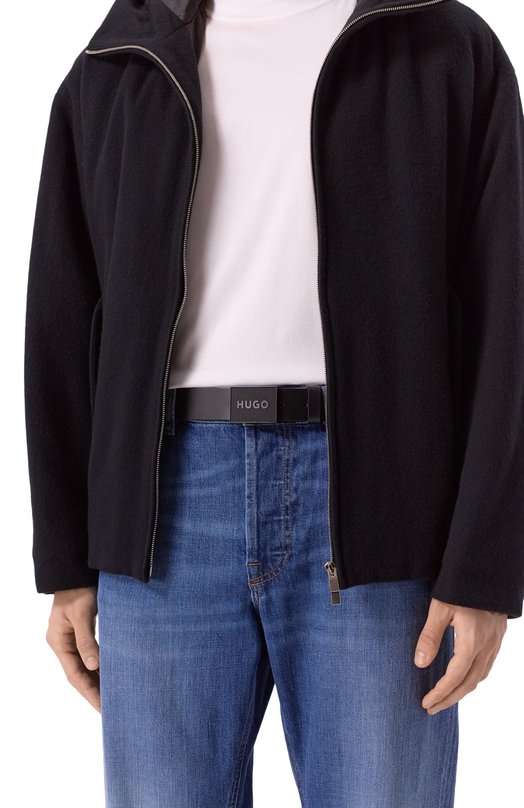 Кожаный ремень HUGO 50548359 Чёрный  50548359 Фото 2