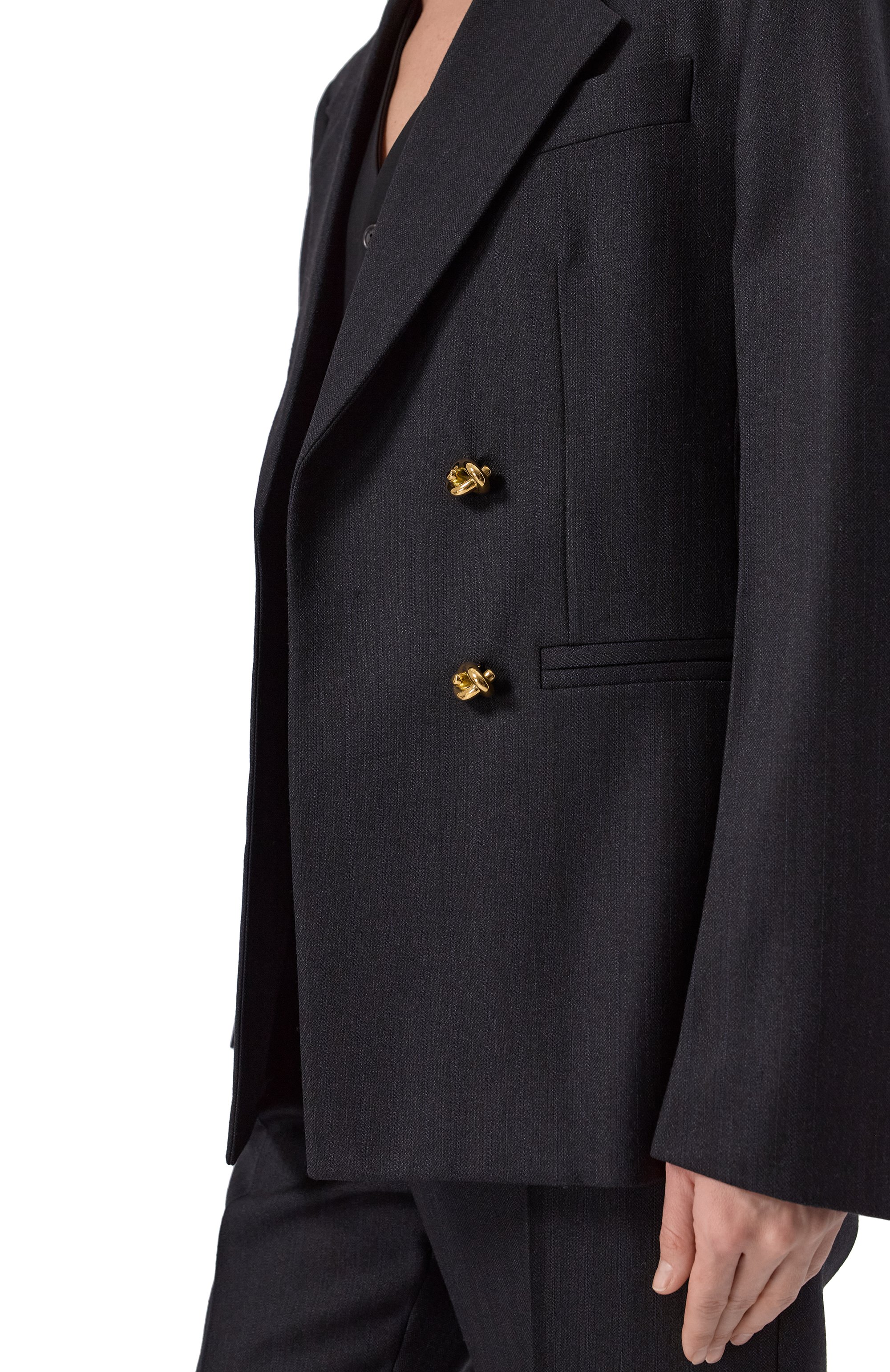 Шерстяной жакет BOTTEGA VENETA темно-синего цвета по цене 369500 руб., арт. 815668/V36K0, фото 5 Шерстяной жакет BOTTEGA VENETA, арт. 815668/V36K0, фото 5